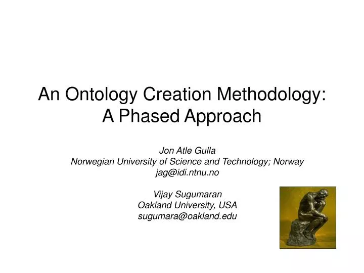 an ontology creation methodology a phased approach