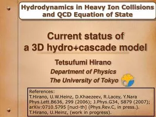 Current status of a 3D hydro+cascade model