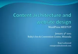 Content architecture and website design