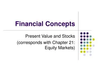 Financial Concepts