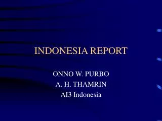 INDONESIA REPORT