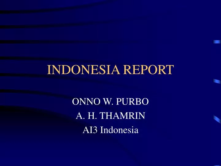 indonesia report