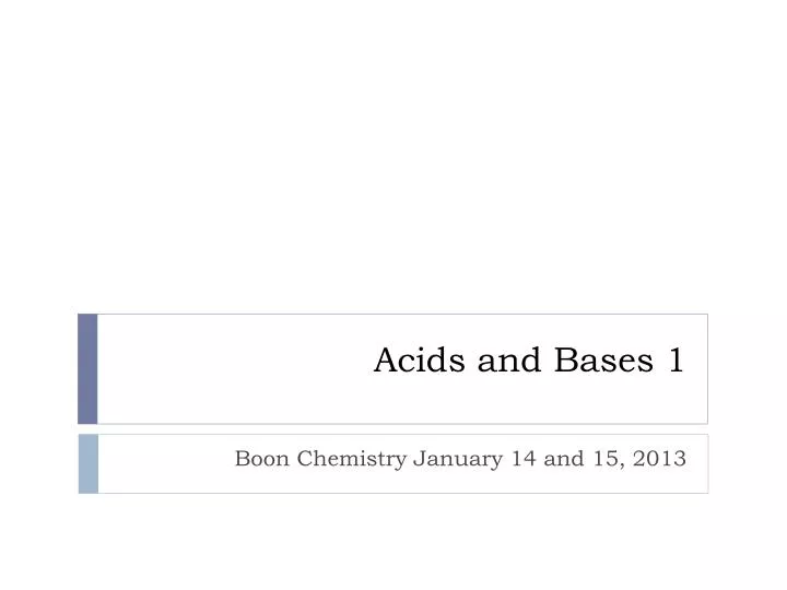 acids and bases 1
