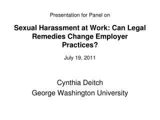 Cynthia Deitch George Washington University