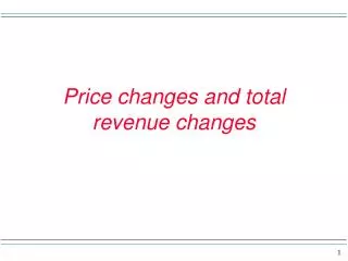 Price changes and total revenue changes