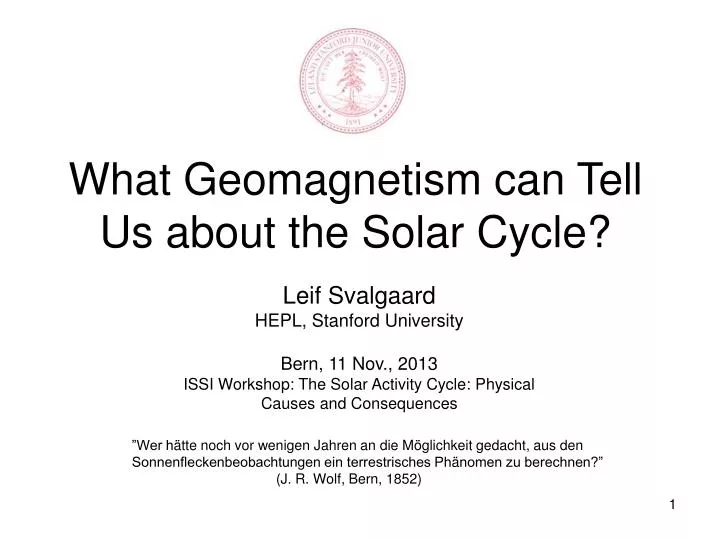 what geomagnetism can tell us about the solar cycle