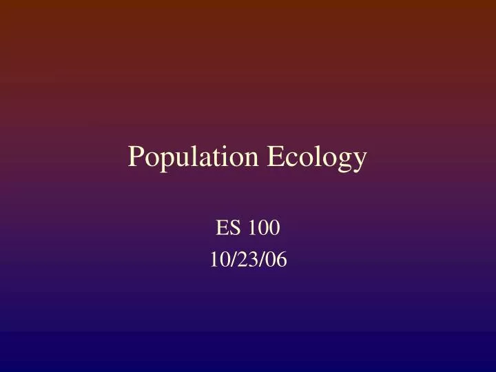 population ecology