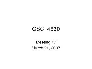 CSC 4630