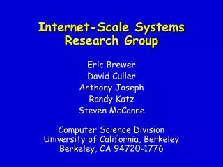 Internet-Scale Systems Research Group