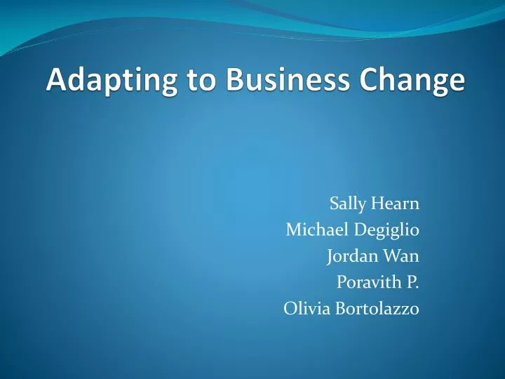 adapting to business change