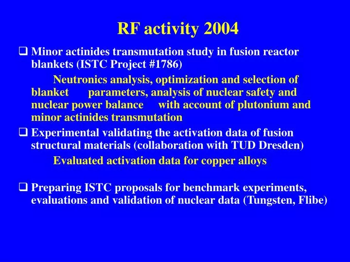 rf activity 2004