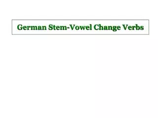 german stem vowel change verbs