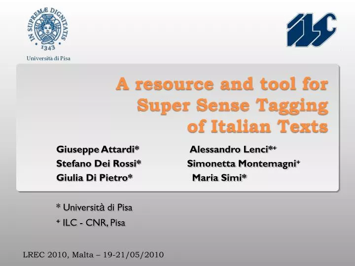 a resource and tool for super sense tagging of italian texts
