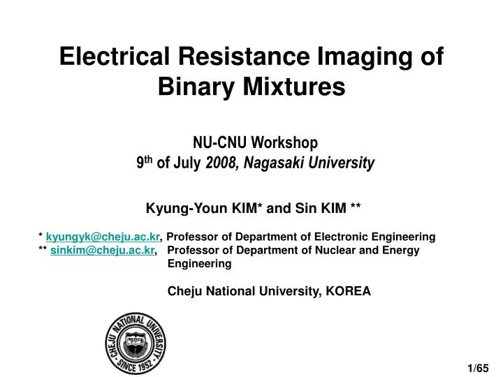 electrical resistance imaging of binary mixtures