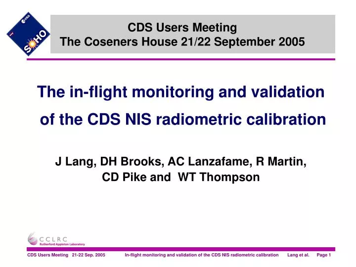 cds users meeting the coseners house 21 22 september 2005
