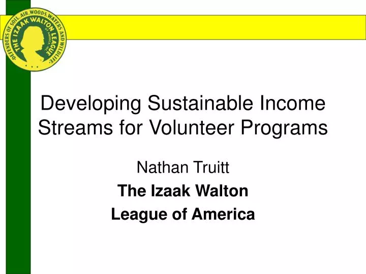 developing sustainable income streams for volunteer programs