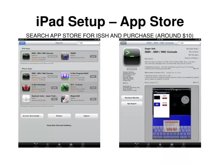 ipad setup app store