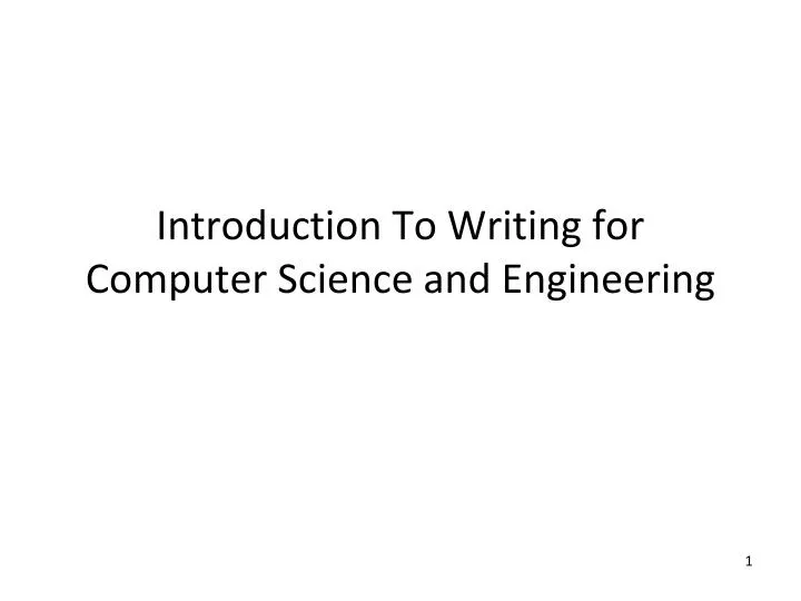 introduction to writing for computer science and engineering