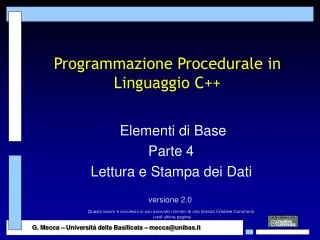programmazione procedurale in linguaggio c