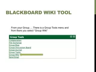 Blackboard WIKI Tool