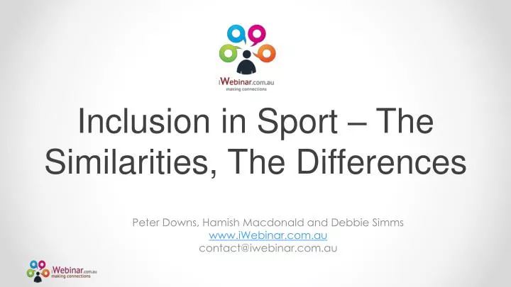 inclusion in sport the similarities the differences