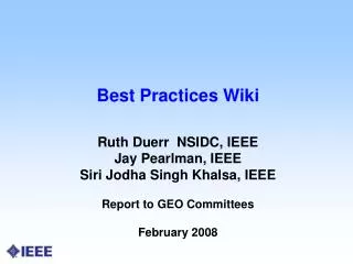 Best Practices Wiki