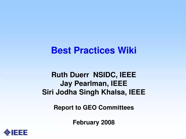 best practices wiki