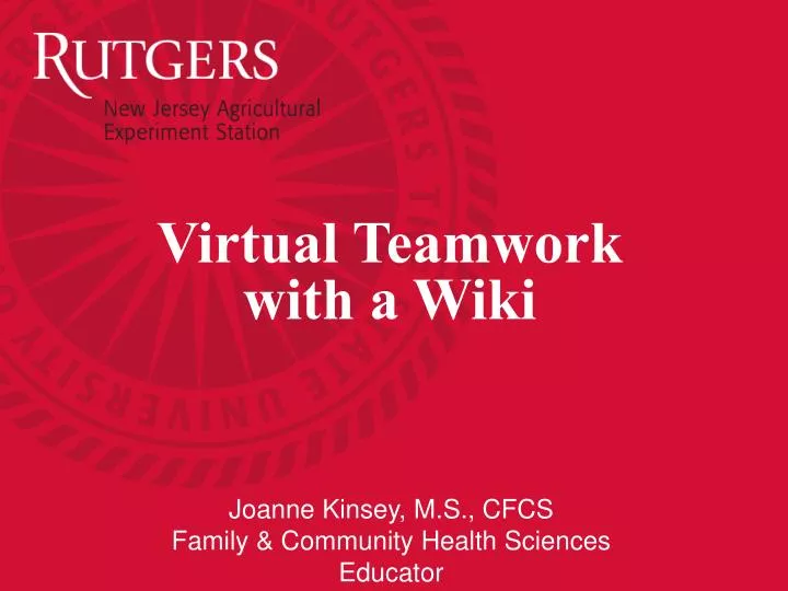 virtual teamwork with a wiki