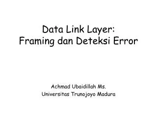 data link layer framing dan deteksi error