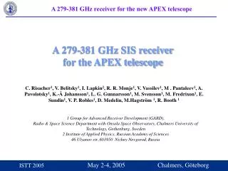 A 279-381 GHz SIS receiver for the APEX telescope