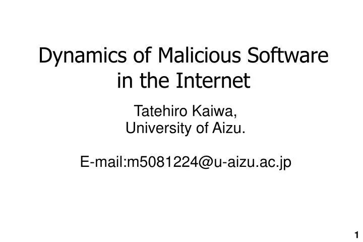tatehiro kaiwa university of aizu e mail m5081224@u aizu ac jp