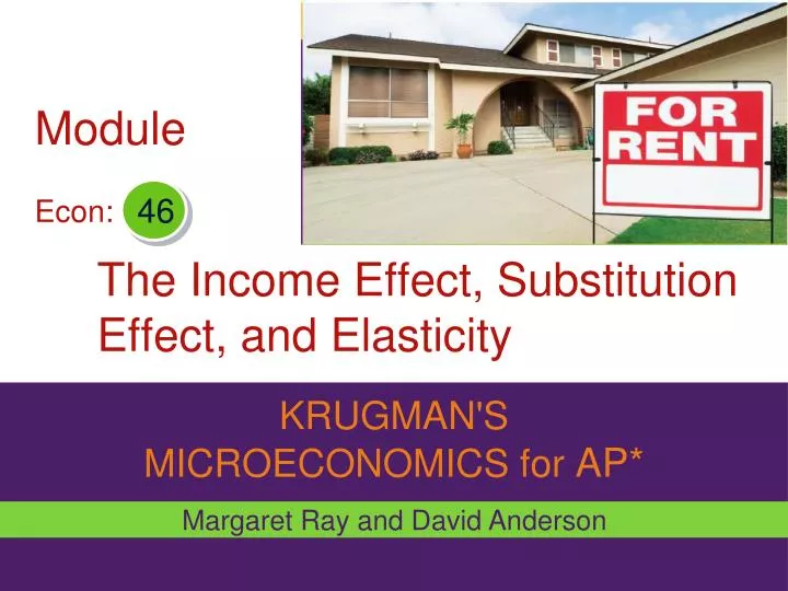 the income effect substitution effect and elasticity