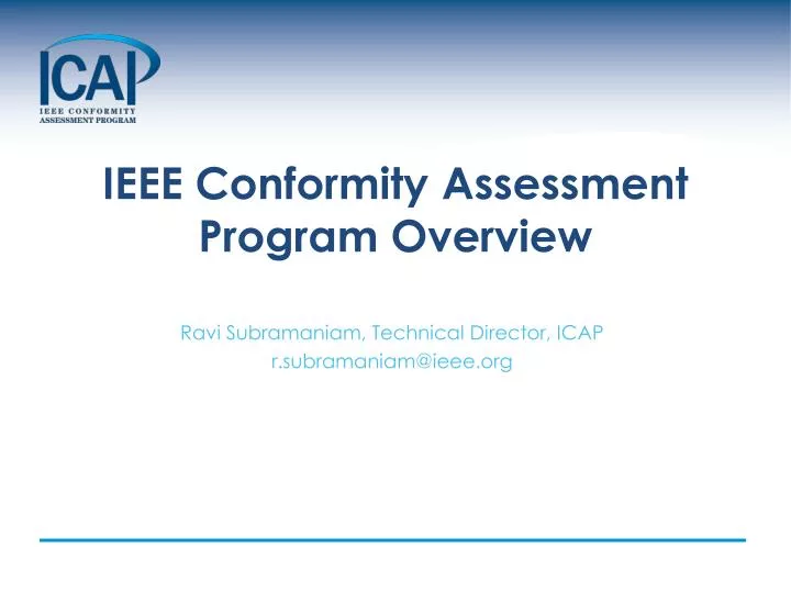 ieee conformity assessment program overview