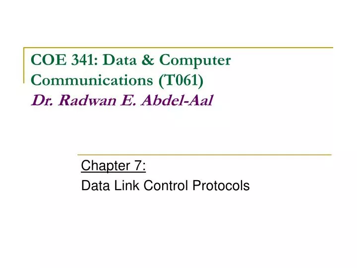 chapter 7 data link control protocols