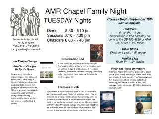 AMR Chapel Family Night TUESDAY Nights