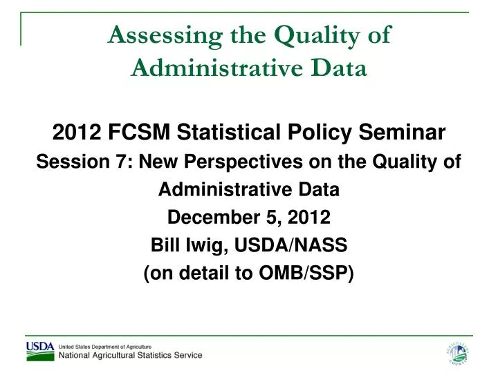 assessing the quality of administrative data