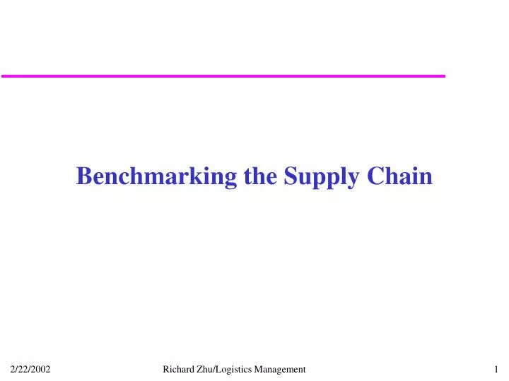 benchmarking the supply chain