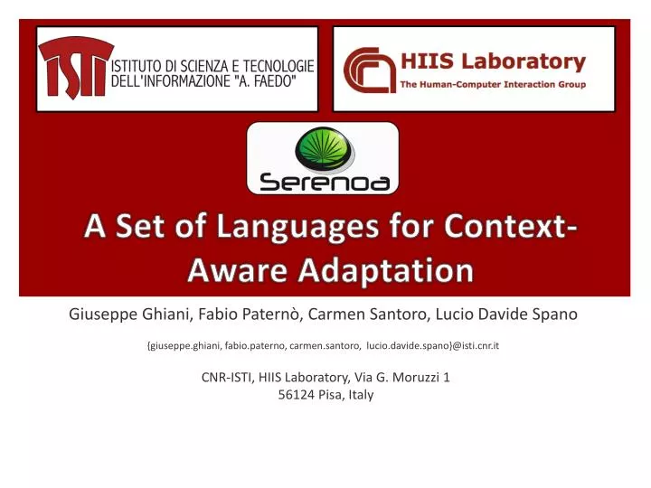 a set of languages for context aware adaptation