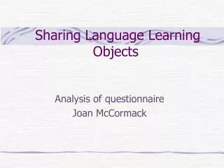 Sharing Language Learning Objects