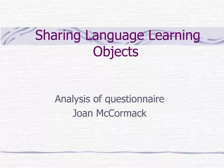 sharing language learning objects