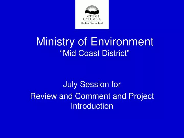 ministry of environment mid coast district
