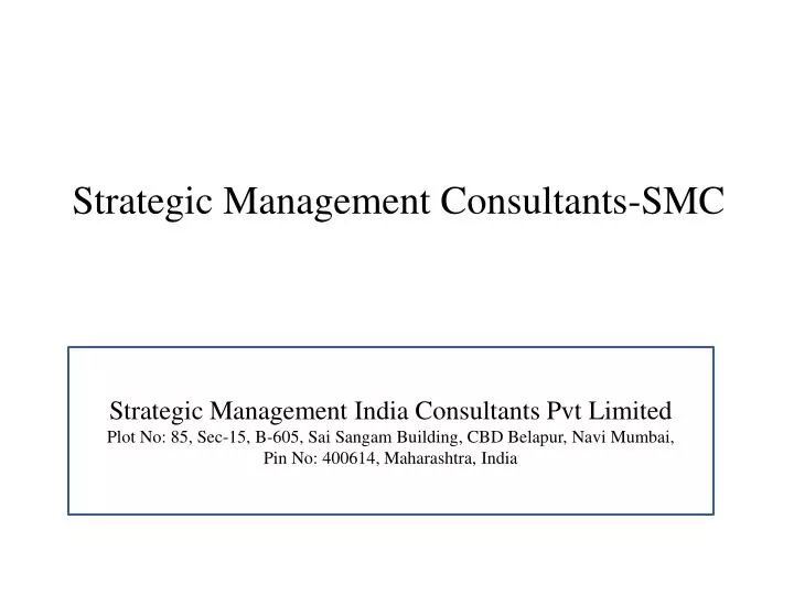 strategic management consultants smc
