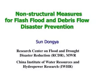 Non-structural Measures for Flash Flood and Debris Flow Disaster Prevention