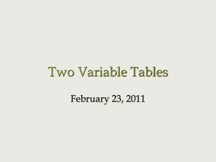 two variable tables