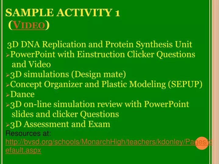 sample activity 1 video