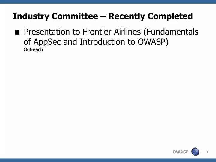 industry committee recently completed
