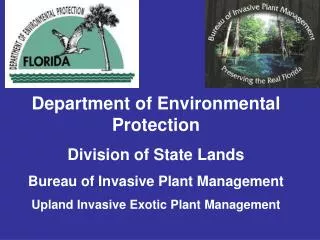 Department of Environmental Protection Division of State Lands Bureau of Invasive Plant Management