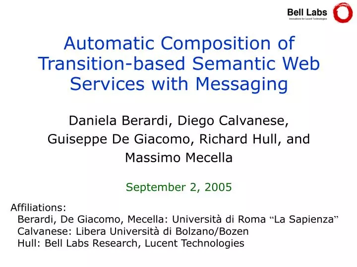 automatic composition of transition based semantic web services with messaging