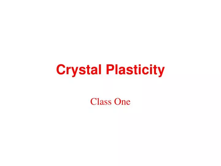 crystal plasticity