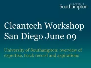 Cleantech Workshop San Diego June 09